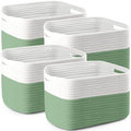 4 Pack Storage Baskets for Organizing, 11''Lx9''Wx8''H Woven Baskets for Storage Toys, Towels, Books, and Clothes, Cotton Rope Basket for Shelves with Handle by Unknown