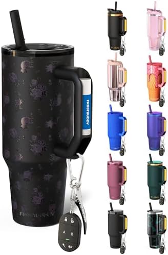 Frost Buddy Thicc Buddy 40oz Tumbler - Spill-Proof Flip Lid (Black Floral) by FrostBuddy
