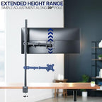 VIVO Extra Tall Single Monitor Desk Mount, 39 inch Pole VESA Stand for 13 to 32 inch Screens and up to 38 inch Ultrawides, Holds 22 lbs, Black, STAND-V011 - Image 5