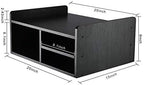 PAG-Mass Desktop Printer Stand with Storage, Paper Storage Holder Rack for Desk, Wooden Printer Organization for Home/Office, Black - Image 3