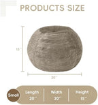 Hobestluk Stuffed Pouf Ottoman Footrest, Round Footstool,Small,Brown - Image 2