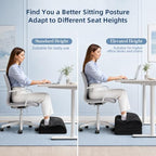 Foot Rest Under Desk, 3 Adjustable Heights for Various Height - Image 3