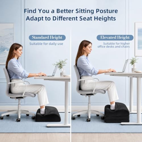 Foot Rest Under Desk, 3 Adjustable Heights for Various Height - Image 3