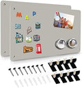 2Pack Magnetic Board,17.5" x 11.4" Magnet Bulletin Board to Display Magnetic Notes, Poetry, Photos, Suitable for Wall, Refrigerator, Cabinet etc, Come with 8 Pcs Dual Lock Tape and Screws (Gray) by HYHOSHI