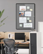 Mifuro 38"x28" Enclosed Bulletin Board, Lockable Weather-Resistant Aluminum Cork Noticeboard for Hospital School & Office, Black Frame w/Grey Flet - Image 2