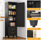 Ckzbx Tall Narrow Storage Cabinet, 66.93" H Tall Bathroom Cabinet Metal Pantry Cabinets with Drawers, 3 Adjustable Shelves, for Kitchen, Bathroom, Home Office, Living Room - Image 4