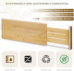 DoubleFill 8 Pcs Deep Bamboo Drawer Dividers, Deep Kitchen Dresser Drawer Organizer with Spring Loaded for Clothes, Adjustable Expandable from 15-22 Inch (Wood Color,6 Inch) - Image 3