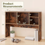 BECOMFORT Desk Hutch, Desk Organizer Shelf with 4 Storage Compartments, Wooden Display Rack, Desktop Bookshelf for Vanity Dressing Tabletop College Dorm Home & Office - Image 3