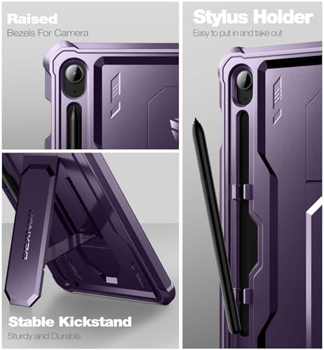 Dexnor Case for Samsung Galaxy Tab S10 Lite /S10 FE/S9 FE 10.9 Inch(2025/2023), [Built in Screen Protector & Kickstand] with Pen Holder Heavy Duty Full Body Cover for S9 FE 5G Tablet Case -Purple - Image 7