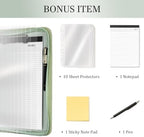 Leathario Portfolio Binder, Padfolio Organizer, 3 Ring Binder with Zipper - Image 6