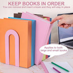 Chunful 12 Pcs Pink Metal BookEnds Shelves, 7.5 x 5.75 x 3.5 in - Image 5