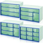 Briwooody 4 Pcs Mini Desktop Drawer Storage Box 3 4 6 9 Compartment, Green by Briwooody