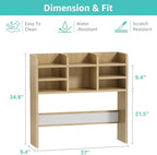 37 Inch Natural Wood Desk Hutch Dorm Top Only With Felt Board For College - Image 3