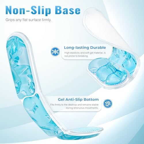 Ospelelf Mouse Pad with Wrist Rest Set Gel Ergonomic Keyboard Wrist Support Anti-Slip Rubber Bottom Office Women Desk Accessories for Computer, Laptop and Gaming, Ice Blue - Image 4