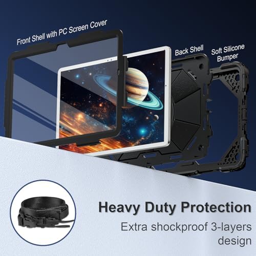 Scnioy Case for Samsung Galaxy Tab A11+ Plus / A9+ 11 Inch 2025/2023, Black - Image 3