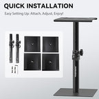 Vondynote Set of 2 Desktop Studio Monitor Speaker Stands Bookshelf Speaker Stands - Image 5