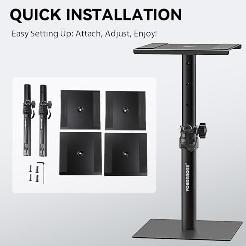 Vondynote Set of 2 Desktop Studio Monitor Speaker Stands Bookshelf Speaker Stands - Image 5