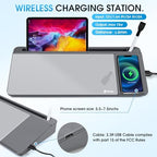 Varhomax Glass Desk Whiteboard with Wireless Charger - Image 2