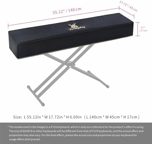 Piano Keyboard Dust Cover with Music Stand Opening of Zipper Design, Dust Proof Cover Compatible for Yamaha DGX670 88-Key Digital Piano Keyboard KBP Series Keyboards - Image 3