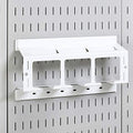 Wall Control Drill Holder Power Tool Storage Rack - Compact Impact Drill Battery Power Tool Pegboard Organizer Pegboard (White) by Wall+Control