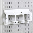 Wall Control Drill Holder Power Tool Storage Rack - Compact Impact Drill Battery Power Tool Pegboard Organizer Pegboard (White) by Wall+Control