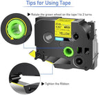 USUPERINK 10 Pack Compatible for Brother P-Touch HSe-651 HSe651 HS-651 HS651 Black on Yellow 23.6mm 0.92'' Heat Shrink Tubing Label Tape for Wire Cable use in PT-P900 D800W P710BT P700 Label Printer - Image 3