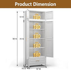 Polup Kitchen Pantry Cabinet, 90" Tall Metal Storage Cabinet with Doors - Image 3