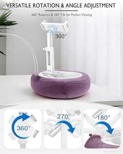 Miledi Tablet Pillow Stand for Bed with Detachable Snack Bowl, Purple - Image 5