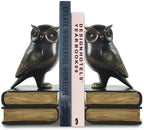 Dosker Owl Decorative Book Ends for Shelves (Black) by Dosker