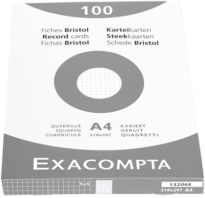 Exacompta 10 Cases 100 Index Cards 5x5 210 x 297 mm White - Image 2