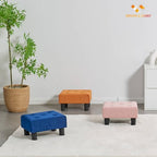 BRIAN & DANY Small Foot Stool, Velvet Foot Stools with Legs, Stable Small Footstool for Living Room, Pink - Image 2