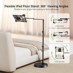 elitehood Diagonal Design iPad Floor Stand for Bed with Heavy Duty Base - Image 5