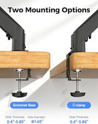 Suptek Dual Monitor Mount Stand-Height Adjustable Gas Spring Monitor Arm Desk Mount for 2 Computer Screens 17 to 35 inches - Each Arm Holds up to 24.25lbs,Black(MD8SP) - Image 5