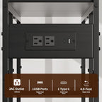 Aetheris Desktop Organizer Shelf, 30" Wooden Office Storage Rack with Outlets, Display Shelf Rack with Light Strip, 5 Tier Desktop Display Rac, Desk Shelf, Desk Hutch for Computer Monitor (Black) - Image 7