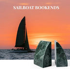 Koville Marble Bookends for Shelves, 8Lbs Large Stone Bookends for Heavy Books, Non-Slip Heavy Duty Book Stopper, Modern Decorative Book Ends for Bookshelf Table Home Decor(Green) - Image 3