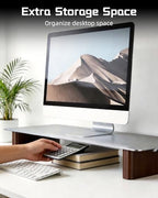 Aluminum Monitor Stand Riser with Wooden Legs, 23.6" Wide - Image 4