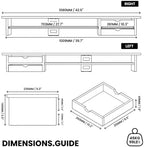 Fenge Monitor Stand, Desk Computer Riser with Frosted Storage Drawer, White - Image 3