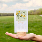 1Canoe2 2027 Mini Desk Calendar, Standing Desktop Calendar, Wildflowers - Image 3