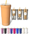 Frost Buddy Togo Buddy 30 oz Stainless Steel Vacuum Insulated Tumbler To Go Coffee Cup – Iced Coffee Cups, Iced Coffee Sleeve, Travel Mug, Thermal Cup for Hot & Cold Drinks, Dunkin Cup (Peachy Palm) by FrostBuddy