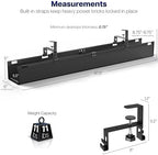 VIVO Black Clamp-on 47 in Fabric Cable Management Tray, DESK-AC47F-C - Image 5