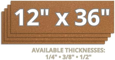 Manton Cork 12" x 36" x 1" Thick Cork Sheets (2-Pack) with Adhesive Strips, 100% Natural and Sustainable Cork Bulletin Boards. Perfect for Home, School, and Office - Image 2