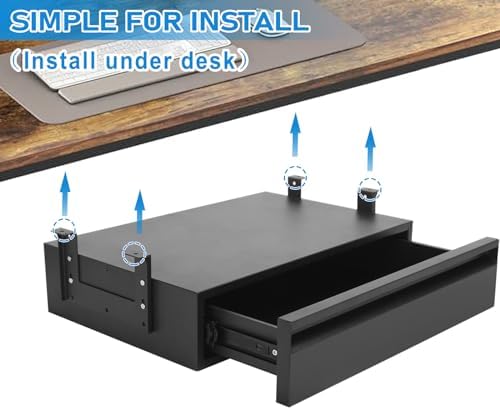 POPMOON 18 inch Under Desk Drawer, Adjustable Pull Out Storage Organizer - Image 7