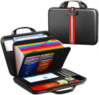 Fireproof Document Organizer with Lock, Semi-Rigid EVA Shell File Box with 13-Pocket Accordion Folder, Water-Resistant Storage for Important Documents, Passports & Certificates by Unknown