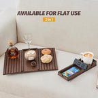 GEHE Detachable Couch Cup Holder, Anti Falling Sofa Arm Tray, Natural Bamboo Sofa Cup Holder More Safe for You Family, Portable Couch Arm Tray Armrest Table for Remote, Snacks, Phone, Drinks - Image 7