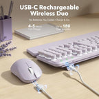 Rechargeable Backlit Wireless Keyboard and Mouse Combo, Magnetic Wrist Rest - Image 5