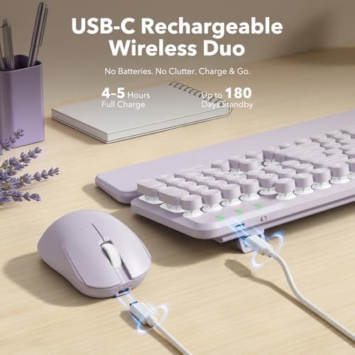Rechargeable Backlit Wireless Keyboard and Mouse Combo, Magnetic Wrist Rest - Image 5