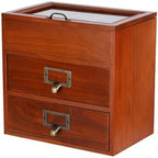Small Wooden Drawers Wooden Box with Drawer Brown by PACKGILO