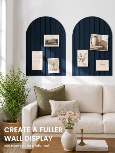 Large Arched Felt Bulletin Board 35.4''×23.6'', Carbon Blue - Image 4