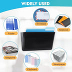 EASEPRES 4 Pack Black Single Pocket Hanging File Organizer, Plastic Wall Mount Paper Mails Magazines Holder, Mounted Folder Bins for Office, School and Home, 12.99x4.13x7.48 inches - Image 6