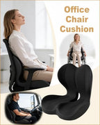 Office Chair Seat Cushion with Back Lumbar Support, Ergonomic Memory Foam - Image 3